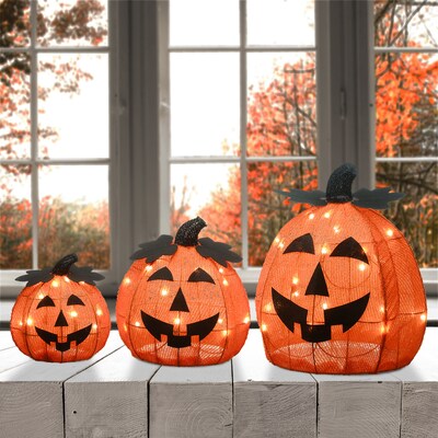 National Tree Company 15 Pre-Lit Jack-O-Lantern Trio (MZ17-6614A)