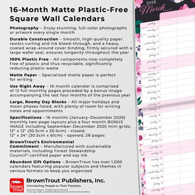 2026 BrownTrout Mom's Family Planner 12" x 12" Monthly Wall Calendar (9798330704637)