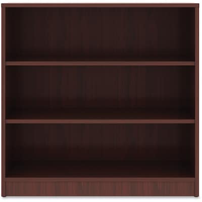 Lorell 36 3-Shelf Bookcase with Adjustable-Shelves, Mahogany Laminate (LLR99781)