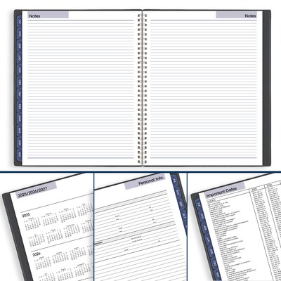 2025-2026 AT-A-GLANCE DayMinder 8.5" x 11" Academic Year Weekly & Monthly Planner, Plastic Cover, Charcoal (AYC520-45-26)