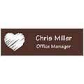 Engraved Identification Badges; 1x3, Dark Brown with White Letters