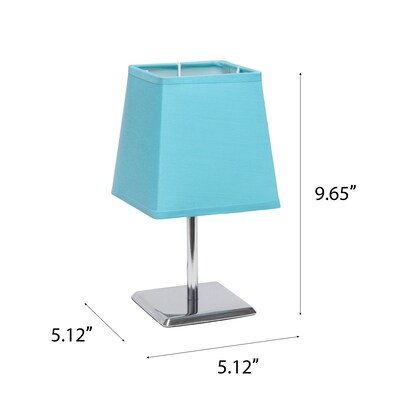 Creekwood Home Square Chrome 9.65" LED Table Lamp, Blue (CWT-1013-BL)