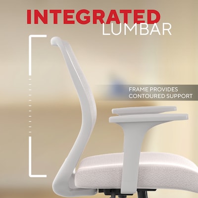 Staples Essentials Ergonomic Fabric Swivel Task Chair, Gray (UN58149)