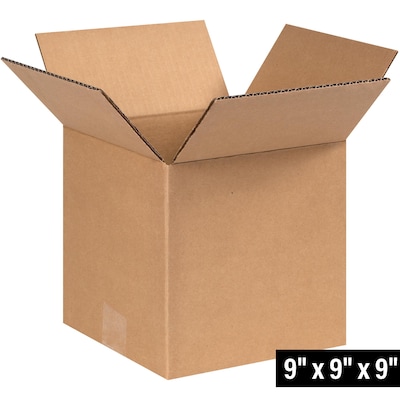 9" x 9" x 9" Heavy Duty Shipping Boxes, 44 ECT, 25/Bundle (HD999)