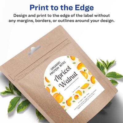 Avery Print-to-the-Edge Laser Arched Labels, 3-1/2" x 4-3/4", Textured White, 40 Labels/Pack (22826)