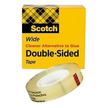 Scotch® Double Sided Tape, Wide Width, 1 x 36 yds., 1/Roll (66511296)