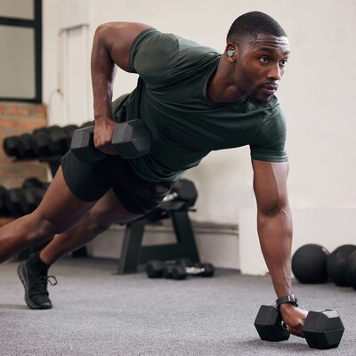 JVC Fitness True Wireless Bluetooth Active Noise Canceling Earbuds with Mic, Earhooks & Charging Case, Green (HA-EC75T)