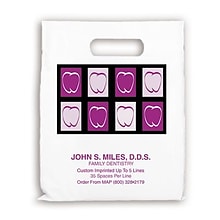 Medical Arts Press® Dental Personalized Small 2-Color Supply Bags; 7-1/2x9, Patch Work Teeth, 100 B