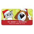 Medical Arts Press® Full-Color Seasonal Name Badges; Standard, Santa Pets