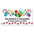 Medical Arts Press® Full-Color Seasonal Name Badges; Standard, Candy Cane