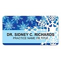 Medical Arts Press® Full-Color Seasonal Name Badges; Standard, Snow Flakes
