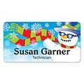 Medical Arts Press® Full-Color Seasonal Name Badges; Standard, Snowman Glasses