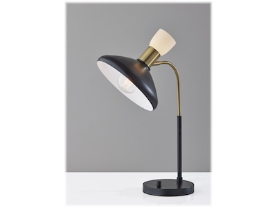 Adesso Patrick Incandescent Desk Lamp, 21", Black/Antique Brass (3758-01)