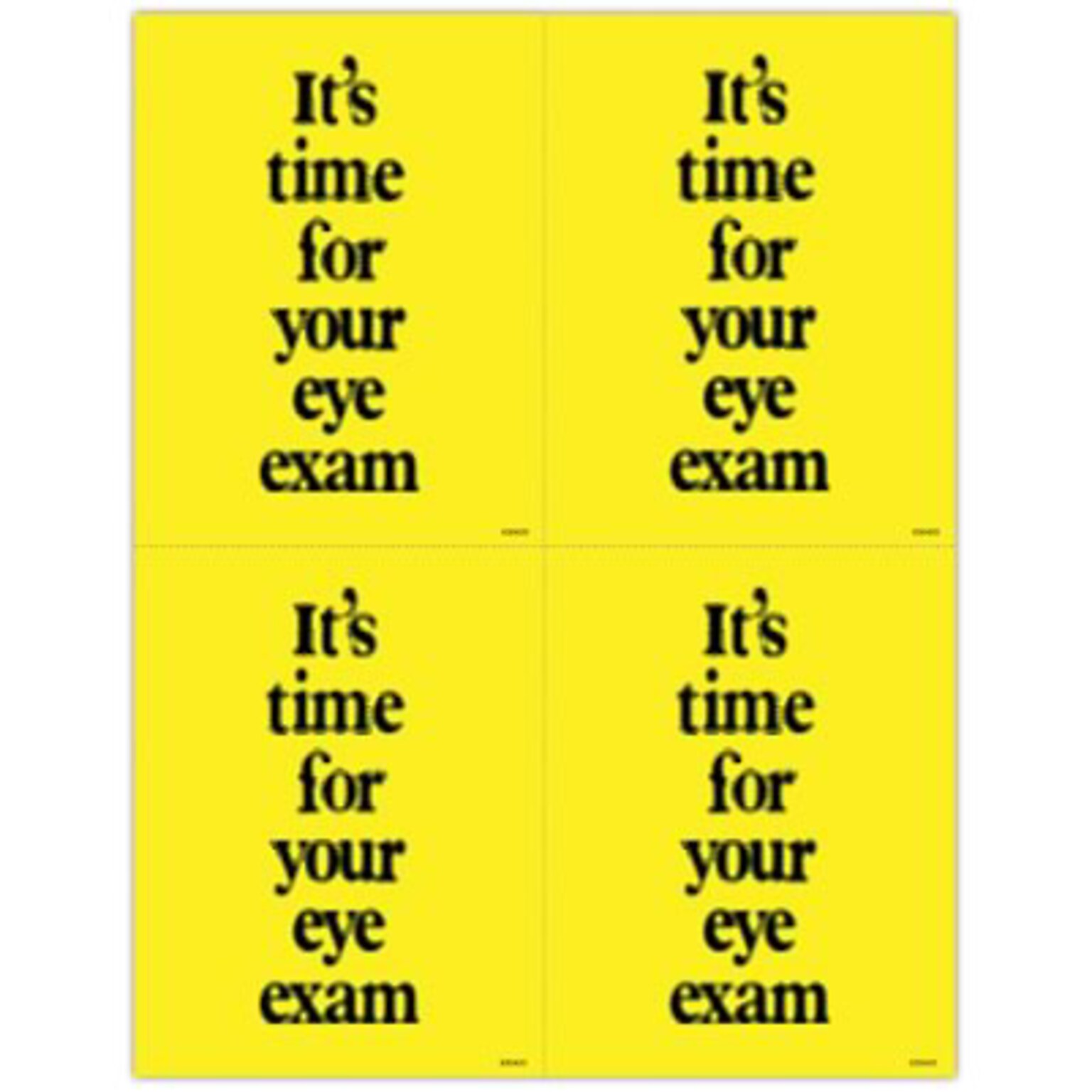 Medical Arts Press® Eye Care Postcards; for Laser Printer; Blurry, Its Time For Exam, 100/Pk