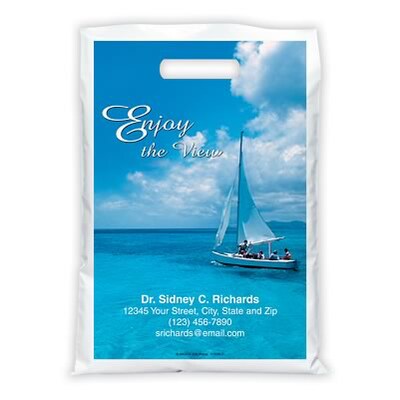 Medical Arts Press® Eye Care Personalized Full-Color Bags; 9x13, Sailboat, 100 Bags, (41638)