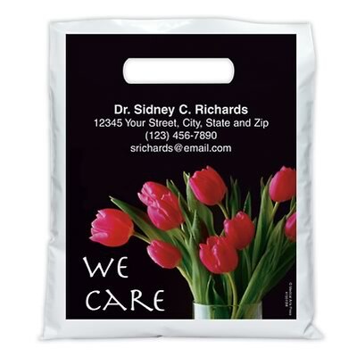 Medical Arts Press® Medical Personalized Full-Color Bags;7-1/2x9, Red Tulips, 100 Bags, (41551)