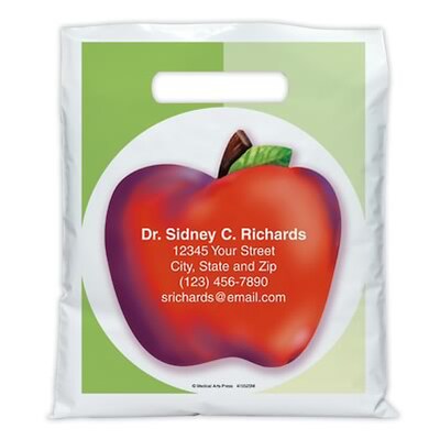 Medical Arts Press® Medical Personalized Full-Color Bags;7-1/2x9, Apple, 100 Bags, (41552)