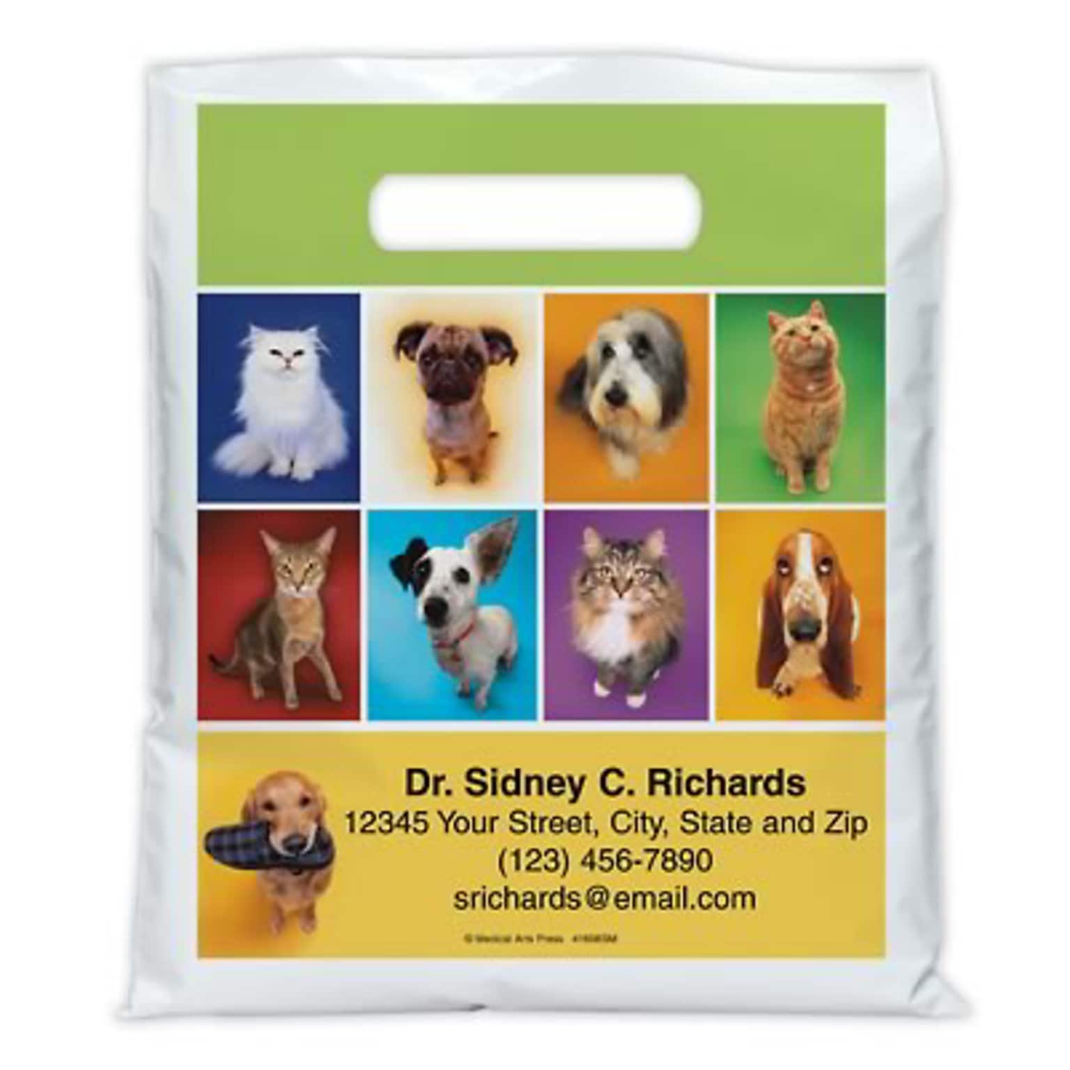Medical Arts Press® Veterinary Personalized Full-Color Bags; 7-1/2x9, Dogs & Cats, 100 Bags, (41608)