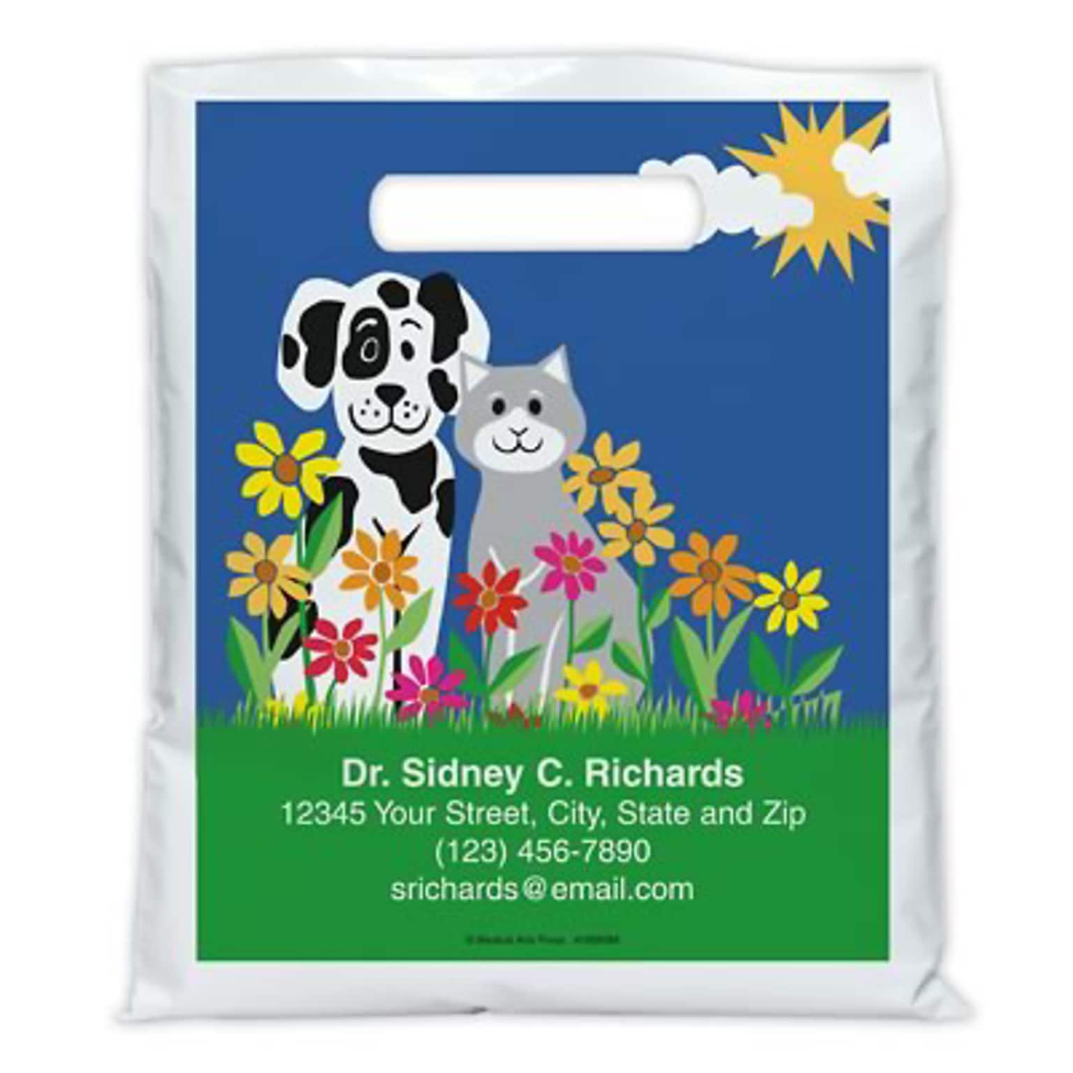 Medical Arts Press® Veterinary Personalized Full-Color Bags; 7-1/2x9, Cat Dog Meadow, 100 Bags, (41609)