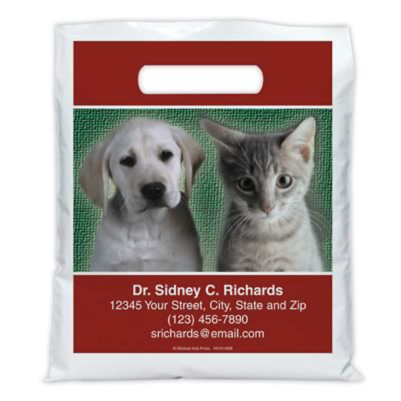 Medical Arts Press® Veterinary Personalized Full-Color Bags; 7-1/2x9, White Dog/Cat, 100 Bags, (41614)