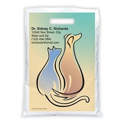 Medical Arts Press® Veterinary Personalized Full-Color Bags; 9x13, Dog and Cat Backs, 100 Bags, (41616)
