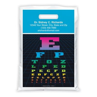 Medical Arts Press® Eye Care Personalized Full-Color Bags; 12X16, Rainbow Eye Chart, 100 Bags, (41651)