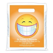 Medical Arts Press® Dental Personalized Full Color Bags; 7-1/2x9, Smiley Face, 100 Bags, (41519)