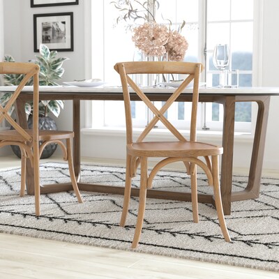 Flash Furniture Advantage Wood X-Back Chair, Armless, Medium White Grain (XBACKMEDWHT)