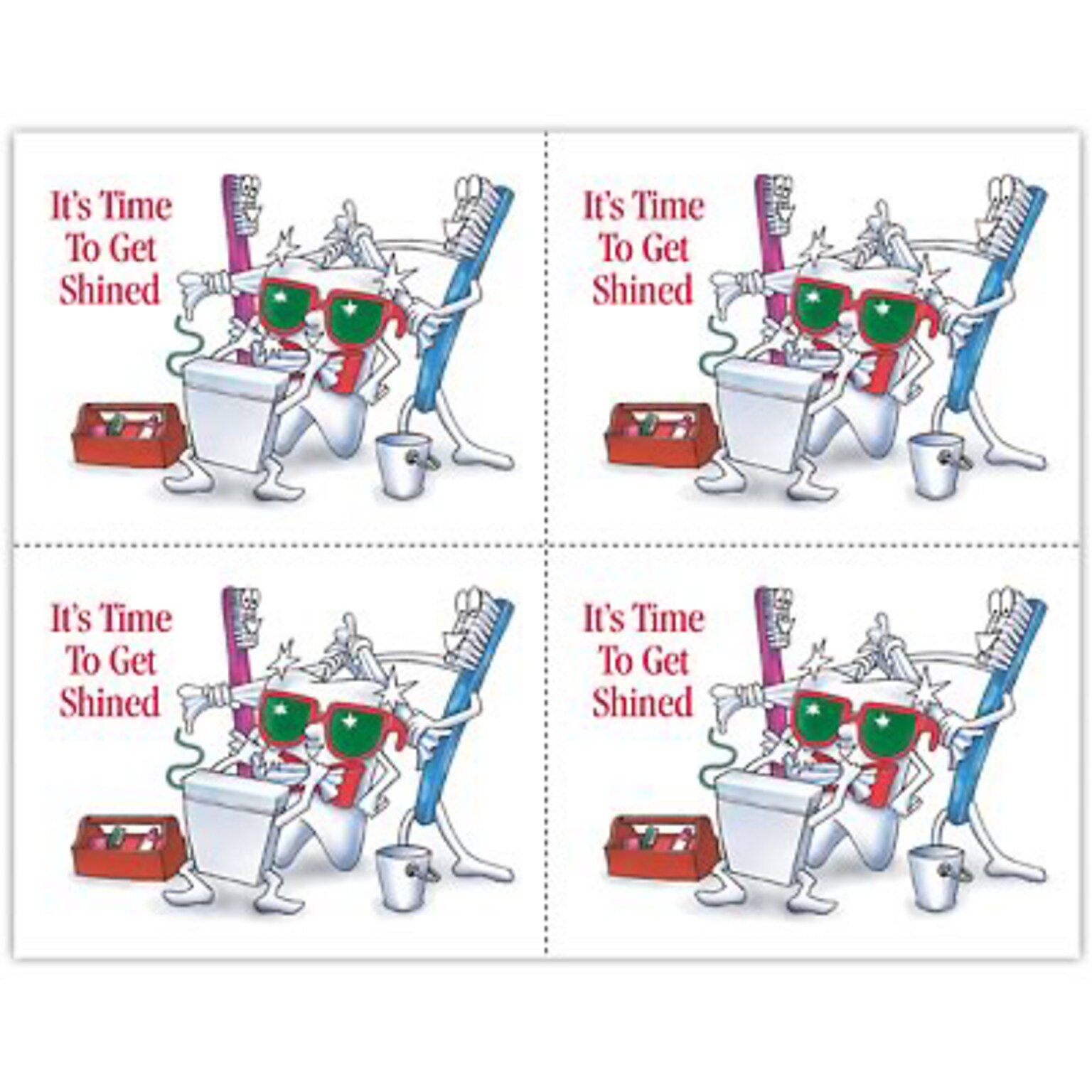 Toothguy® Dental Postcards; for Laser Printer; Get Shined, 100/Pk