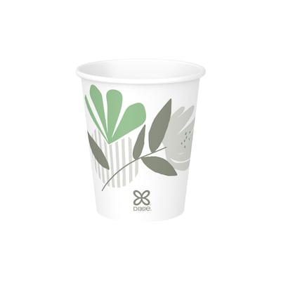Dixie Pathways Poly Paper Hot Cups, 10 oz., White, 1000/Carton (2340PATH)