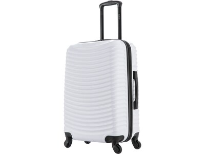 DUKAP Adly 24 Hardside Suitcase, 4-Wheeled Spinner, TSA Checkpoint Friendly, White (DKADL00M-WHI)