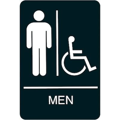 ADA Braille Restroom Sign; Men, Handicapped