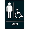 ADA Braille Restroom Sign; Men, Handicapped