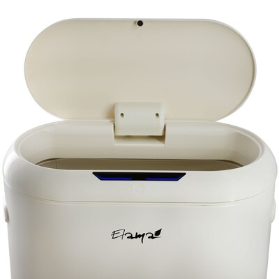 Elama Stainless Steel Indoor Sensor Trash Can, 13 Gallon, Off-White (938122409M)