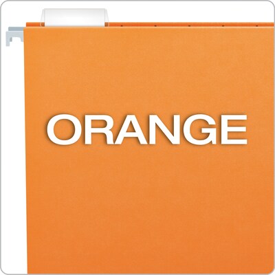 Pendaflex Recycled Hanging File Folders, 1/5 Tab, Letter Size, Orange, 25/Box (81607)
