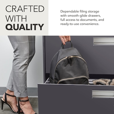 HON Brigade 600 Series 4-Drawer Lateral File Cabinet, Locking, Charcoal, Letter/Legal, 42"W (H694LS)