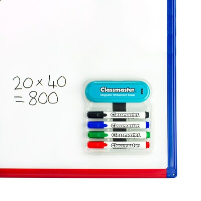Classmaster Magnetic Dry Erase Organizer with Magnetic Eraser & 4 Markers (EPTMPHK)