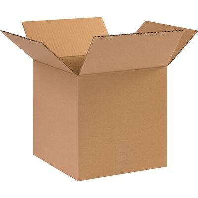 10Hx10Wx10D Single-Wall Cube Corrugated Boxes; Brown, 25 Boxes/Bundle