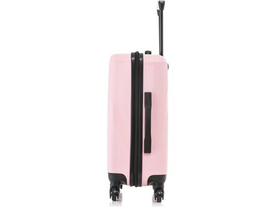 DUKAP Discovery 20" Hardside Suitcase, 4-Wheeled Spinner, TSA Checkpoint Friendly, Pink (DKDIS00S-PNK)