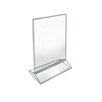 Azar Card Holder, Desktop/Countertop, Top/Side Loading Acrylic, 10/Pack (152792-SLV-10PK)