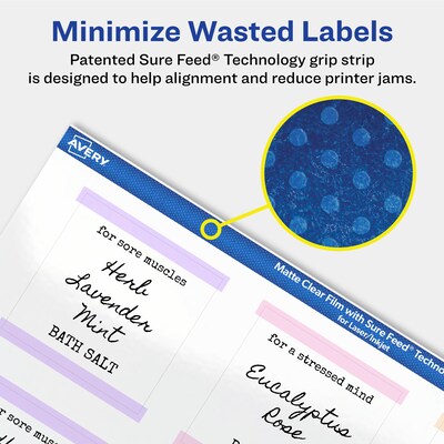Avery Laser/Inkjet Multipurpose Square Labels, 2" x 2", Clear, 120 Labels/Pack (94107)