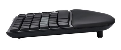 Kinesis mWave Mechanical Keyboard Wireless Ergonomic Mechanical Keyboard, Quiet Linear Switch, Black (KB150P-LIN)