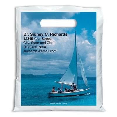 Medical Arts Press® Generic Personalized Full-Color Bags; 7-1/2x9, Sailboat, 100 Bags, (18791)