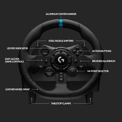Logitech G G923 TRUEFORCE Sim Racing Wheel and Pedals for PS5, PS4 and PC, Black (941-000147)