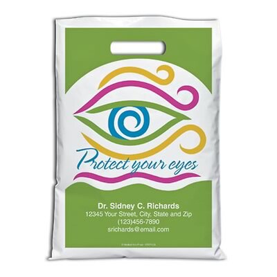 Medical Arts Press® Eye Care Personalized Full-Color Bags; 9x13, Protect Eyes-Imp, 100 Bags, (72371