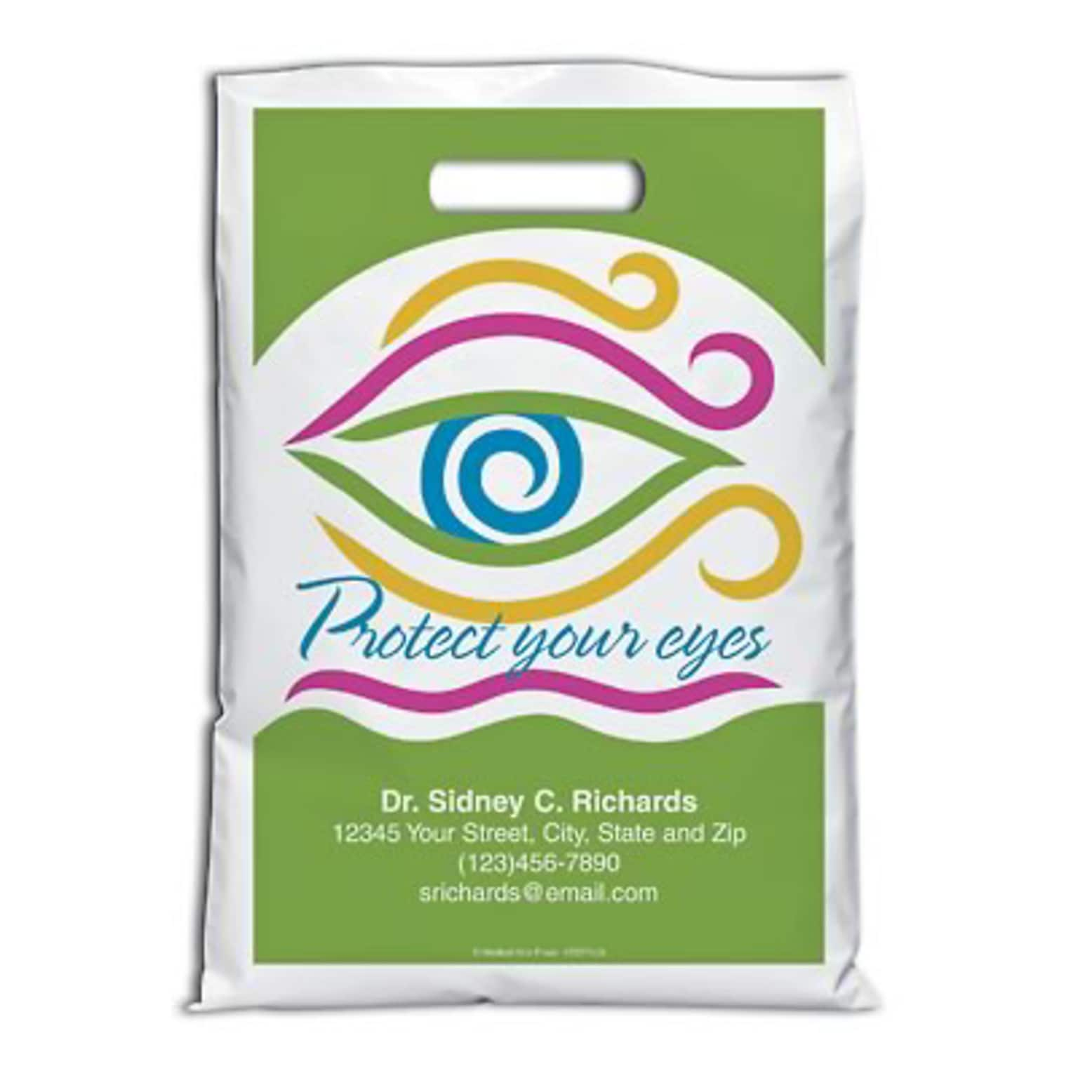 Medical Arts Press® Eye Care Personalized Full-Color Bags; 9x13, Protect Eyes-Imp, 100 Bags, (72371)