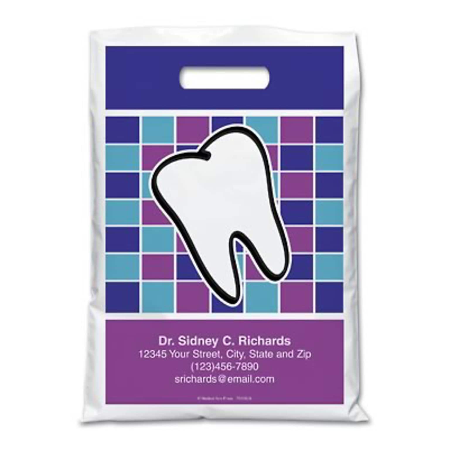 Medical Arts Press® Dental Personalized Full-Color Bags; 9x13, Large Tooth, 100 Bags, (70108)