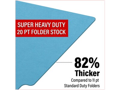 Medical Arts Press Heavy-Duty End Tab File Folder, Straight Cut, Letter-Size, Blue, 40/Box (S-09458-DBL)