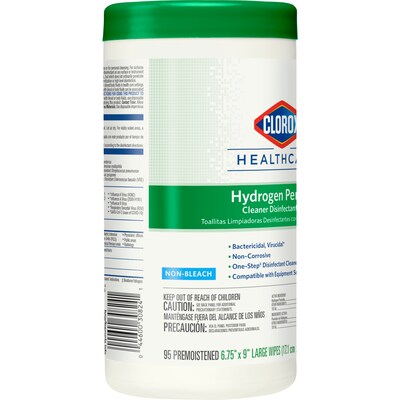 Clorox Healthcare Hydrogen Peroxide Cleaner Disinfectant Wipes, 95 Count Canister (30824)