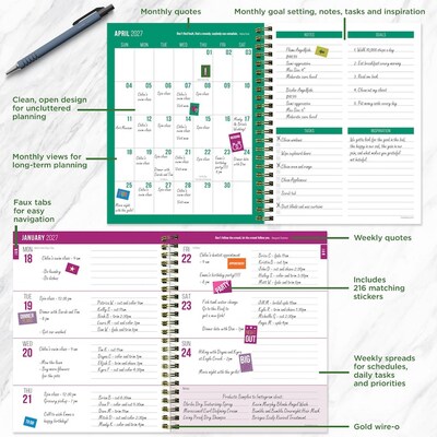 2027 TF Publishing Graphic Petals 6.5" x 8"  Weekly & Monthly Standard Planner, Paperboard Cover, Multicolored (27-9208)
